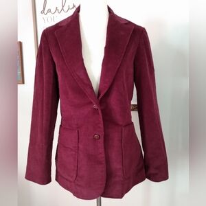 Addenda 70s Vintage Burgundy Corduroy Blazer Jacket, Women's 12